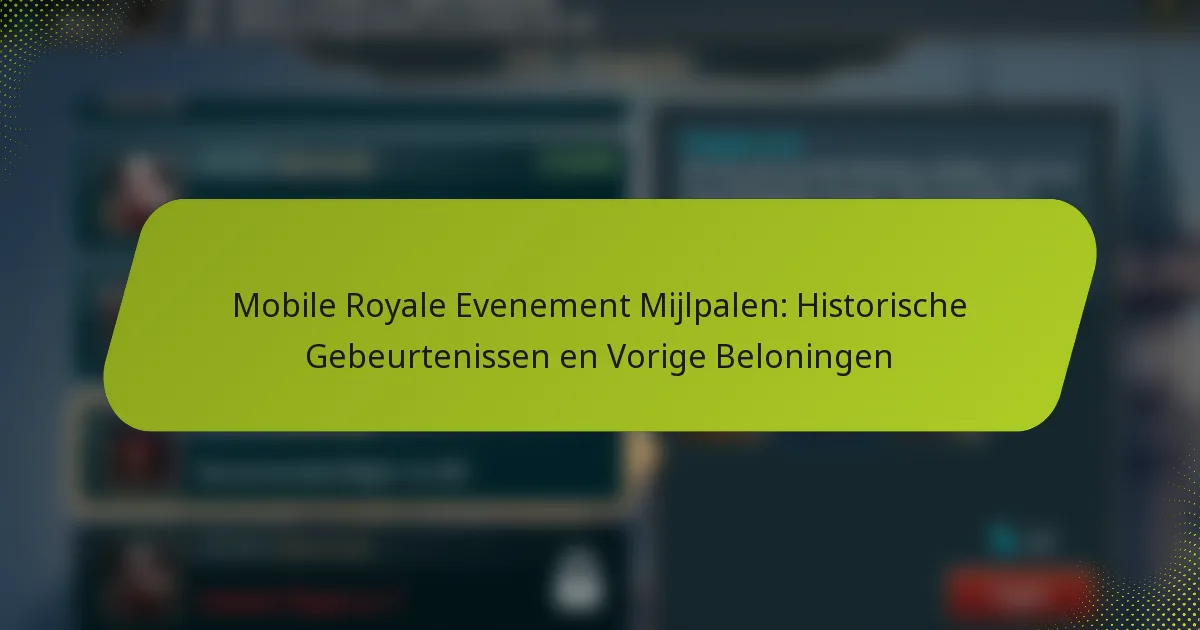 Mobile Royale Evenement Mijlpalen: Historische Gebeurtenissen en Vorige Beloningen